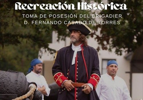 Toma de posesión del Brigadier el día 12 en La Cavada en una recreación histórica con disparo del cañón de 48 libras