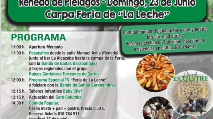 Domingo 23 de junio Feria de la Leche en Renedo de Piélagos.