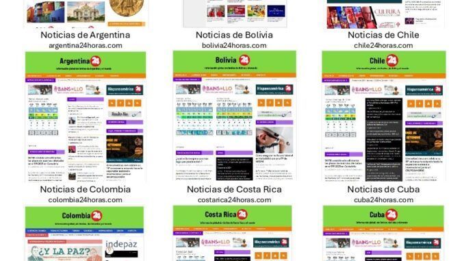 Los 22 periódicos digitales del Grupo 24 horas en Hispanoamérica