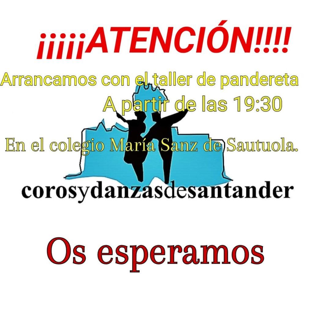 Taller de pandereta de Coros y Danzas de Santander.
