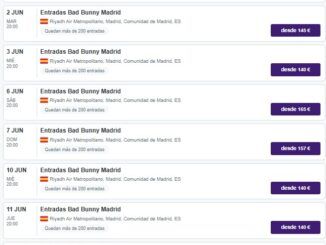 Venta de entradas para los conciertos de Bad Bunny en Madrid