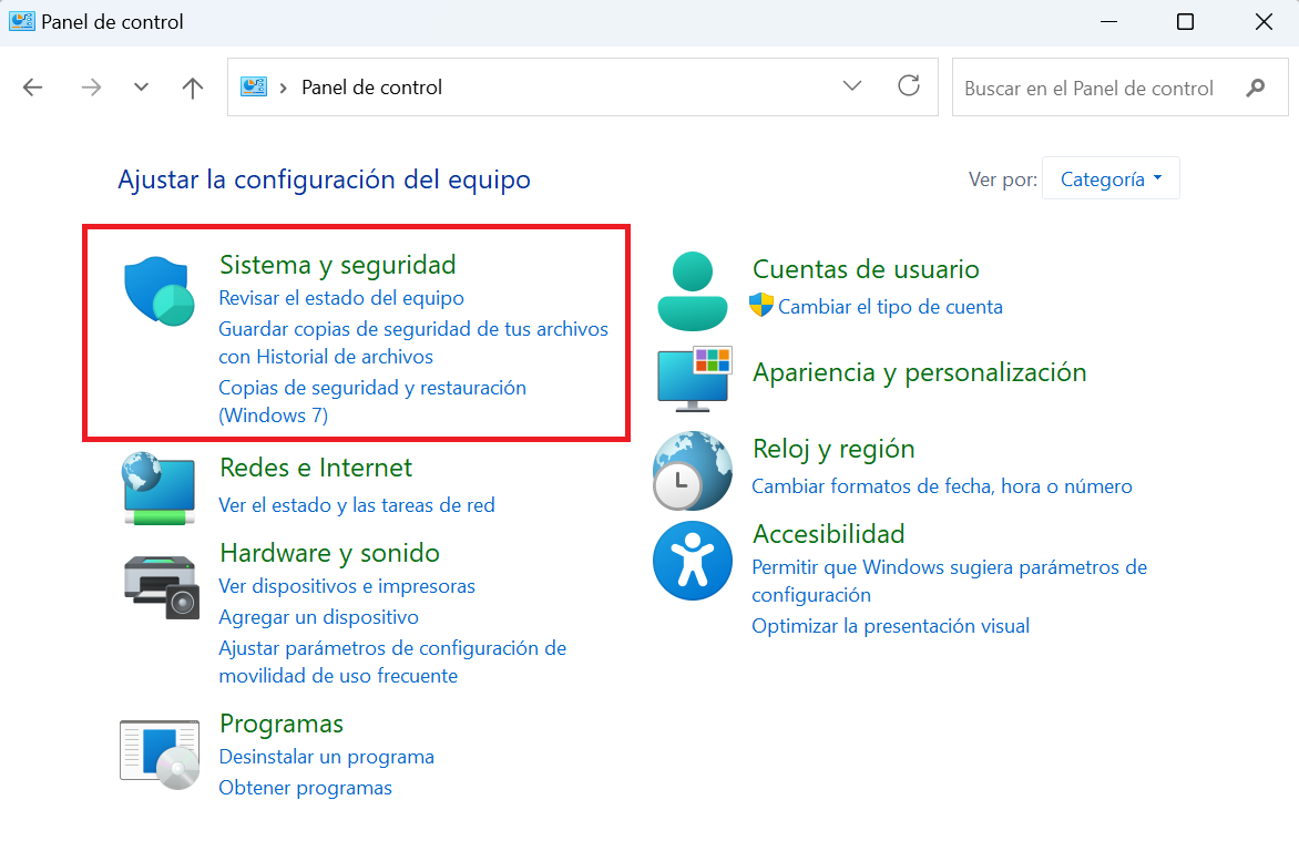 Sistema y seguridad